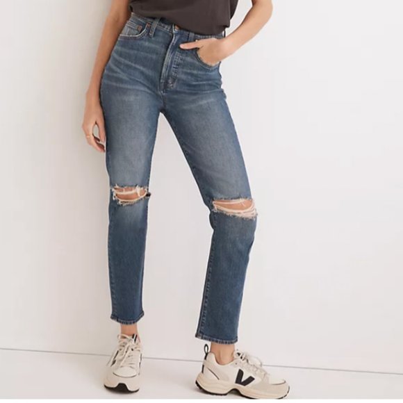 NWT The Perfect Vintage Crop Jean in Gooding Wash: Knee-Rip Edition - Picture 1 of 2